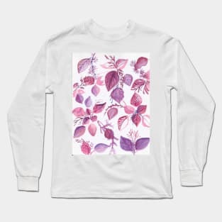 Watercolor Leaves Long Sleeve T-Shirt